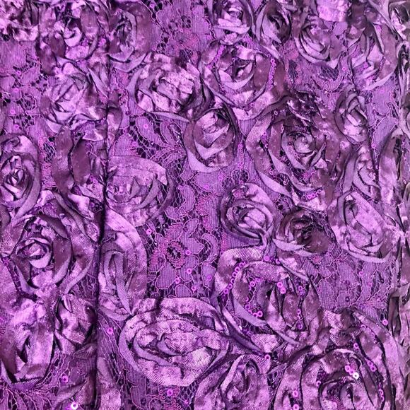 NWT Alex Evenings Rosette Shift Dress in Eggplant Size 6 - Picture 3 of 9